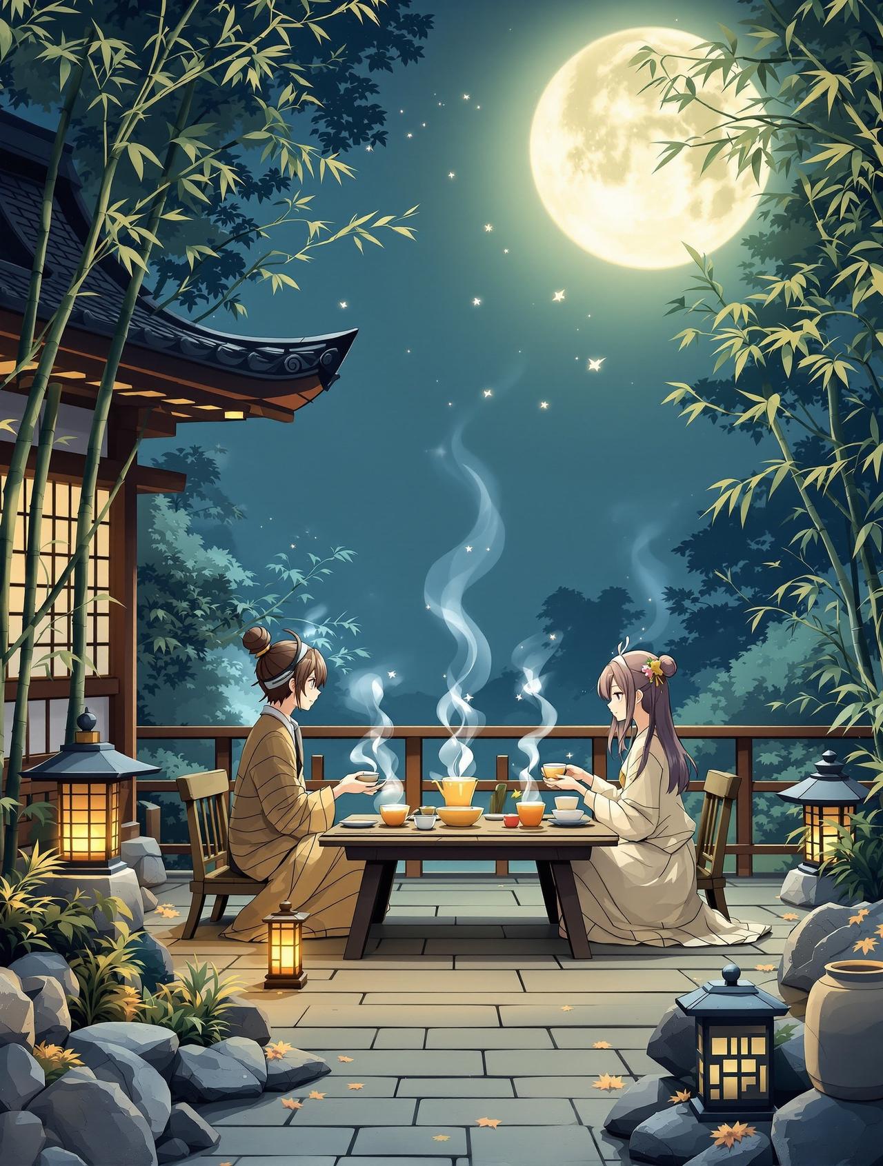 亲亲漫画网编辑推荐番剧《月下茶会》封面 - 日常 / 治愈,编辑月见倾情推荐